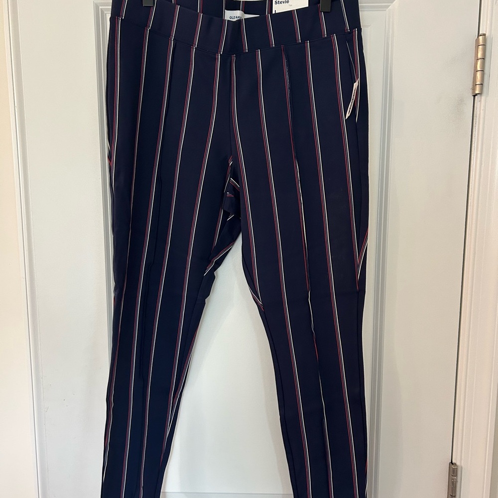 Old Navy Blue and White Dress Pants with Pinstripes